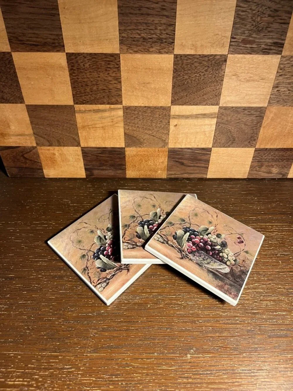 3 AbsorbaStone Grapevine Breeze Coasters A446